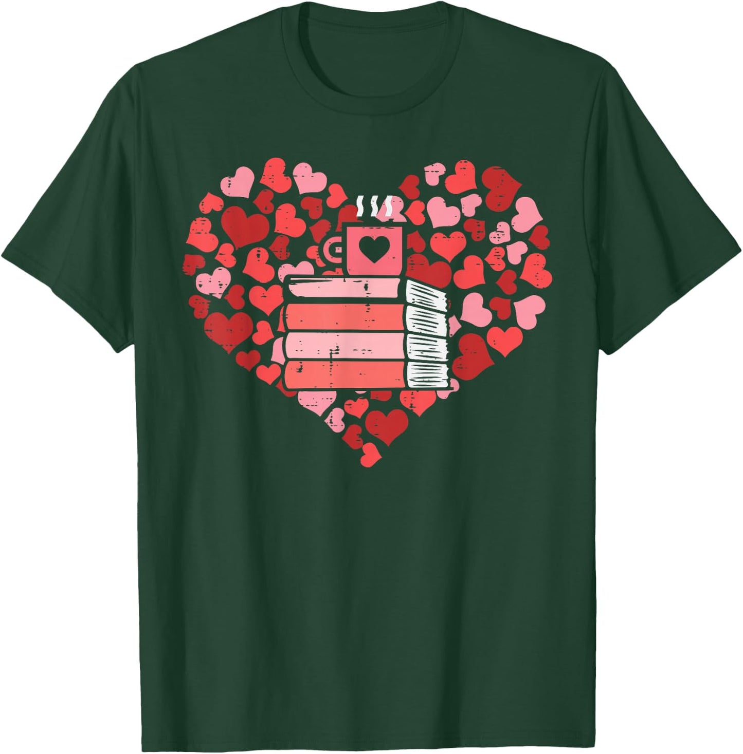 Book Heart Cute Read Book Reading Librarian Across America T-Shirt - T-Shirt | Forest