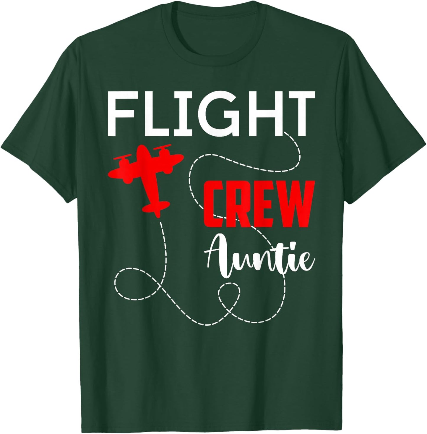 Flight Crew Auntie Birthday Squad Pilot Airplane Trip 2026 T-Shirt - T-Shirt | Forest