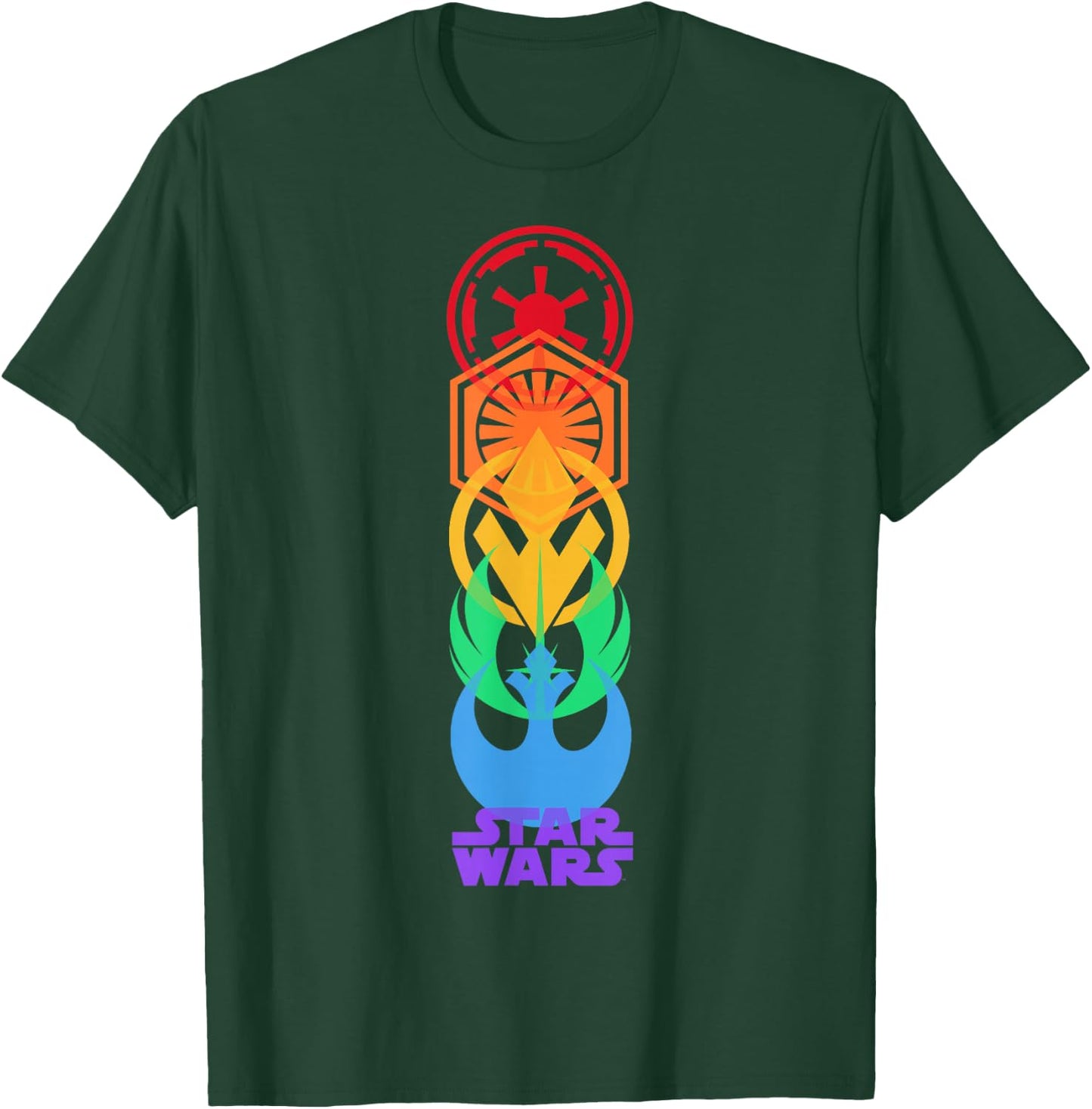 Star Wars Rainbow Logo Stack T-Shirt - T-Shirt | Forest