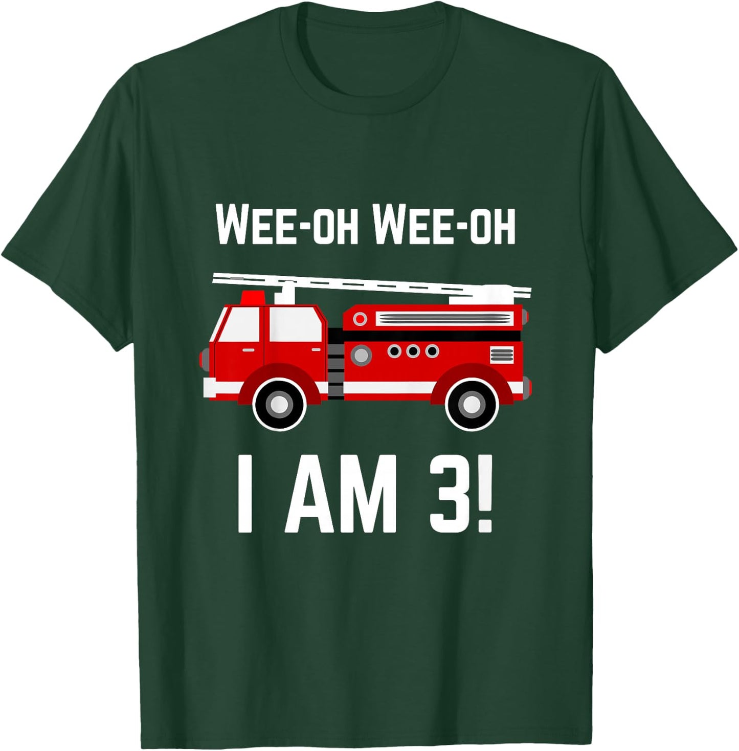 Kids Kids Firetruck 3 Year Old Birthday 3rd Birthday Gift T-Shirt - T-Shirt | Forest