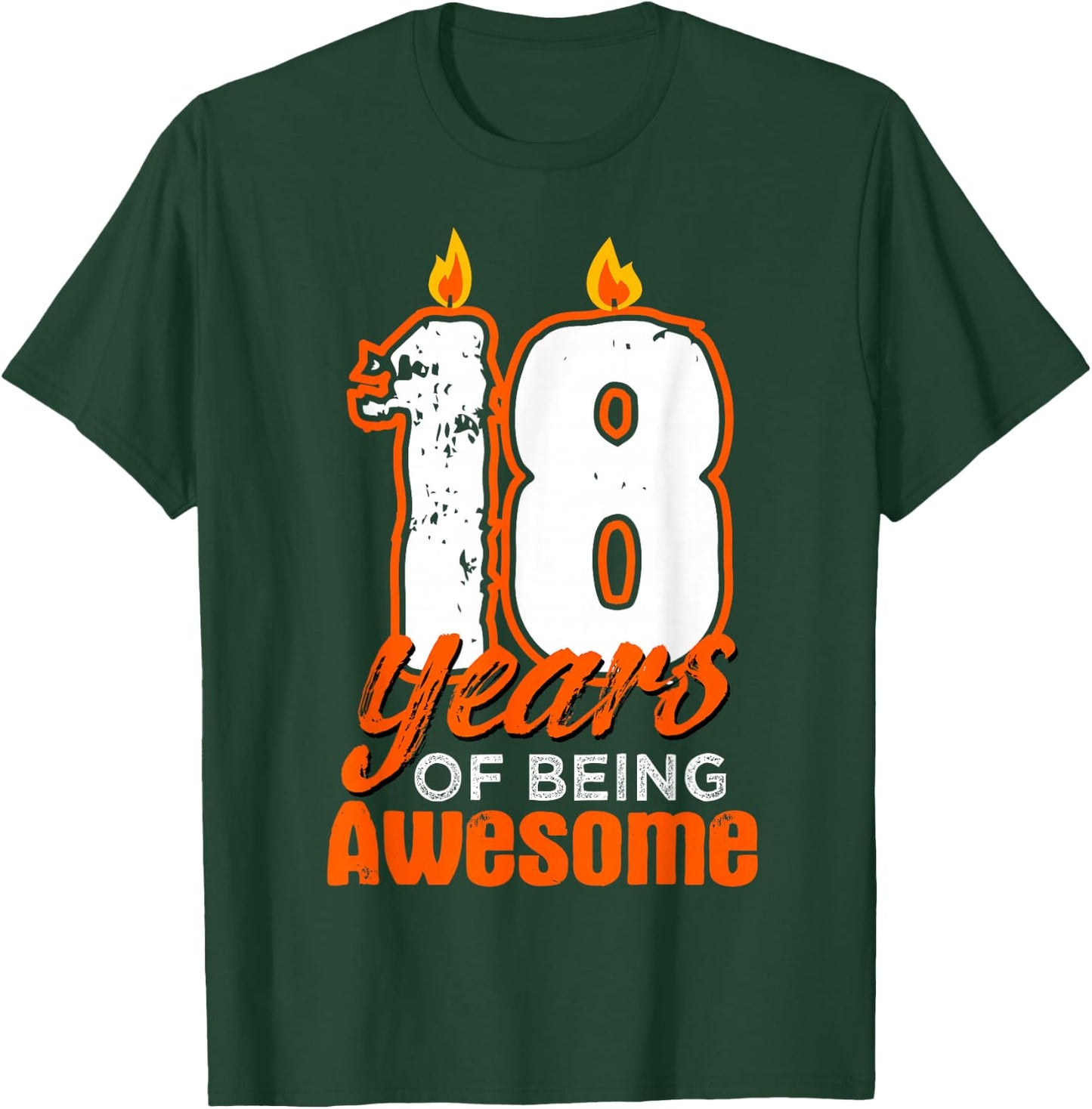 Candle 18 Birthday Party Wishes Cake Decoration Candlelight T-Shirt - T-Shirt | Forest