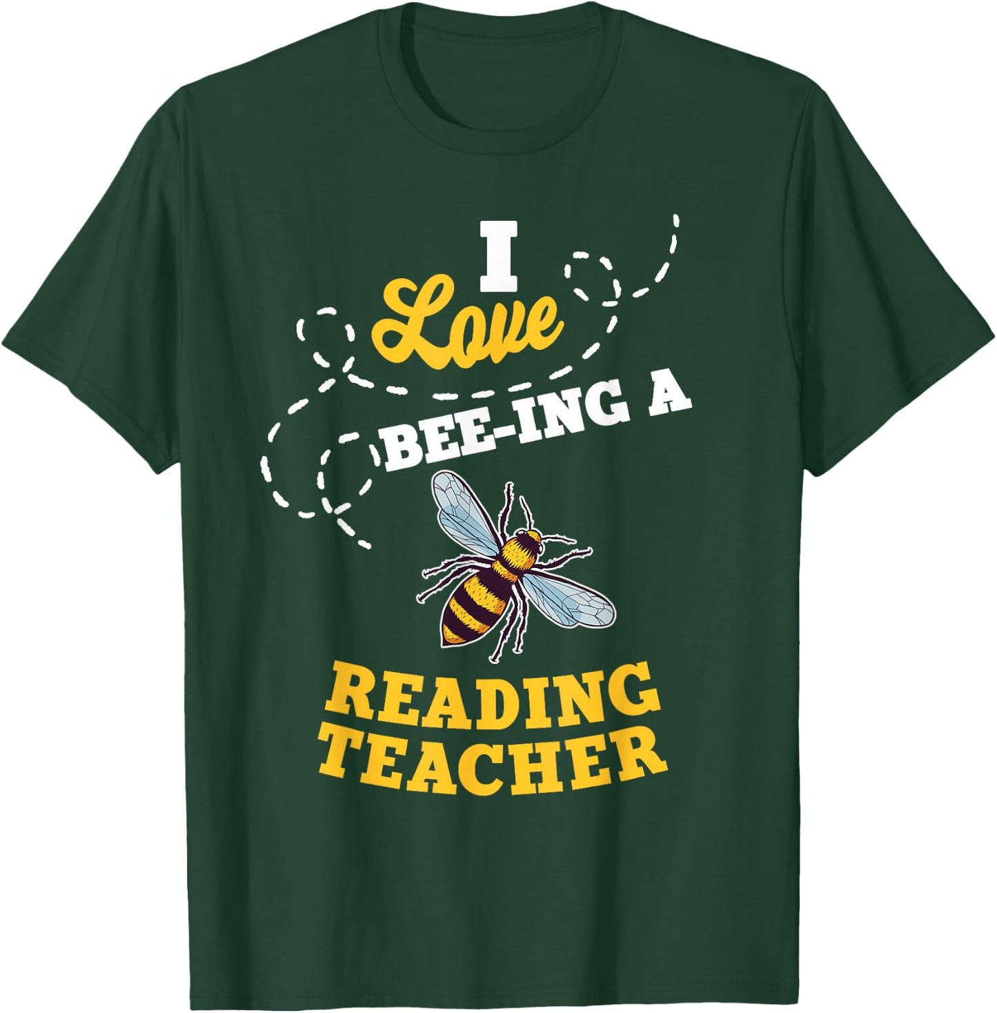 I Love Bee-Ing A Reading Teacher Honey Bee Job Profession T-Shirt - T-Shirt | Forest