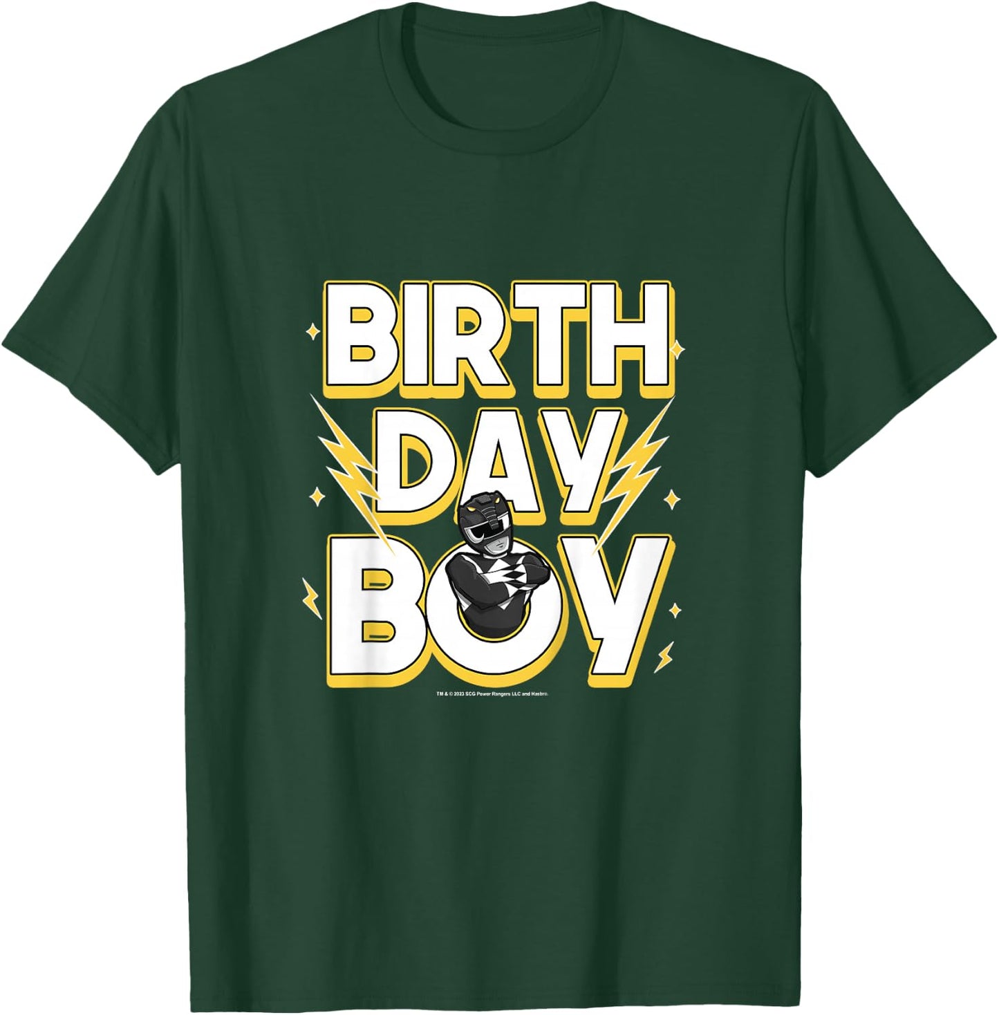 Kids Power Rangers Birthday Boy Black Ranger Logo Youth T-Shirt - T-Shirt | Forest