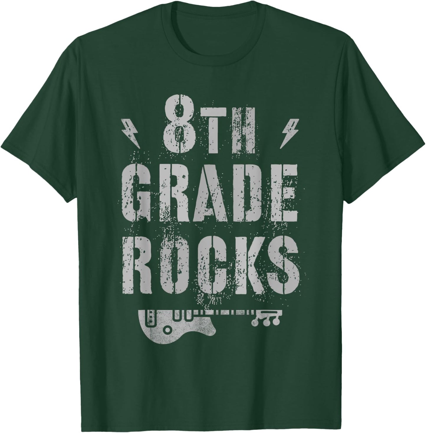 8th GRADE ROCKS Teacher EIGHTH Grader Rockstar Team My Jam Women Kids T-Shirt - T-Shirt | Forest