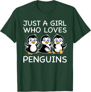 Cute Penguin Art Women Girls Baby Bird Animal Penguin Lover T-Shirt - T-Shirt | Forest