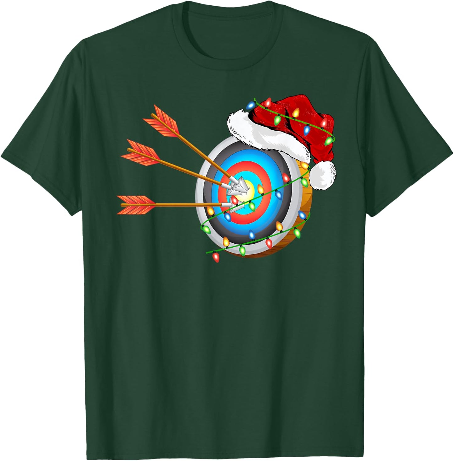 Archery Sports Lover Xmas Santa Hat Archery Christmas T-Shirt - T-Shirt | Forest