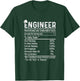 Engineer Nutritional Facts Funny Engineering T-Shirt - T-Shirt | Forest
