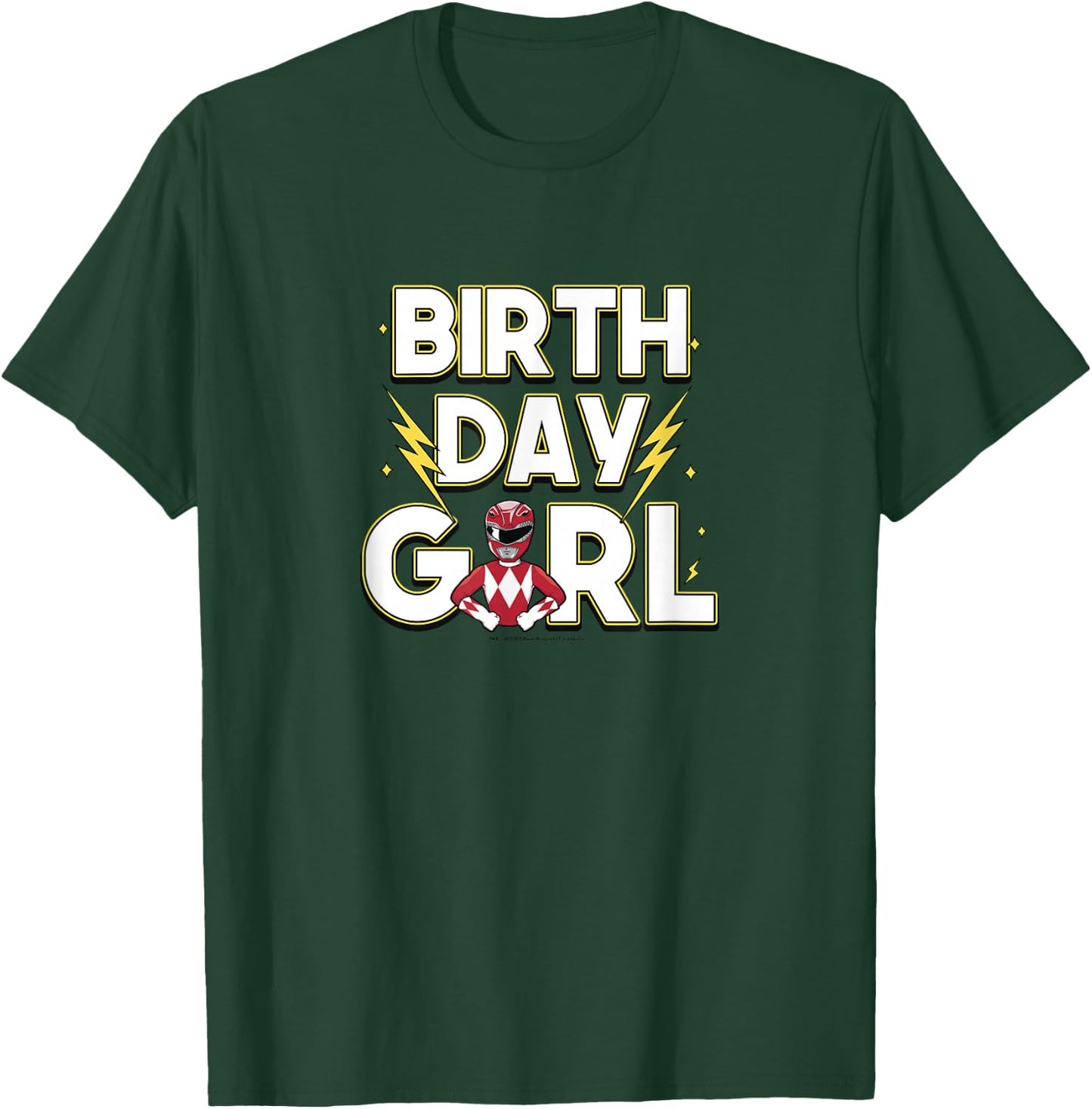 Power Rangers Birthday Girl Electrifying Red Ranger T-Shirt - T-Shirt | Forest