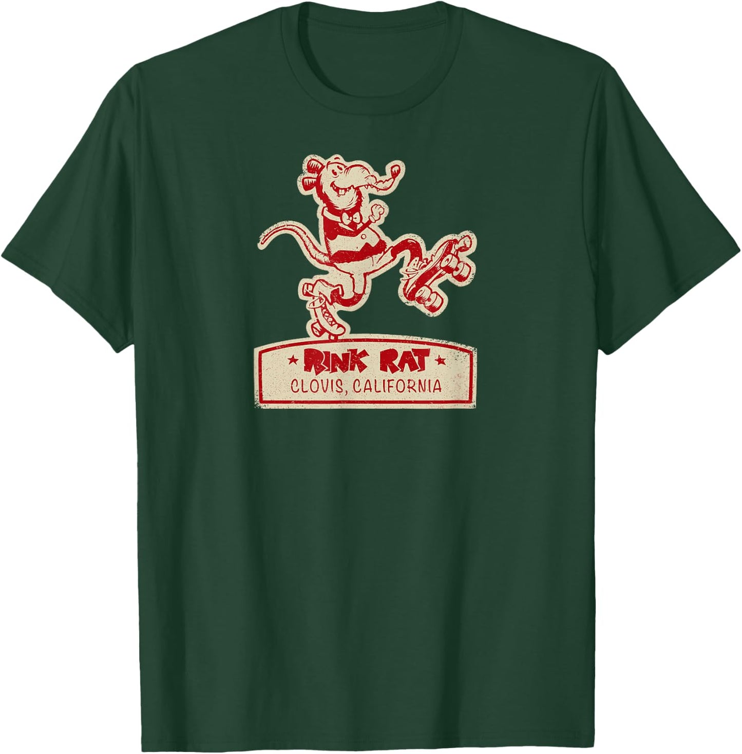 Vintage Rollerskating Rink Rat - Clovis T-Shirt - T-Shirt | Forest