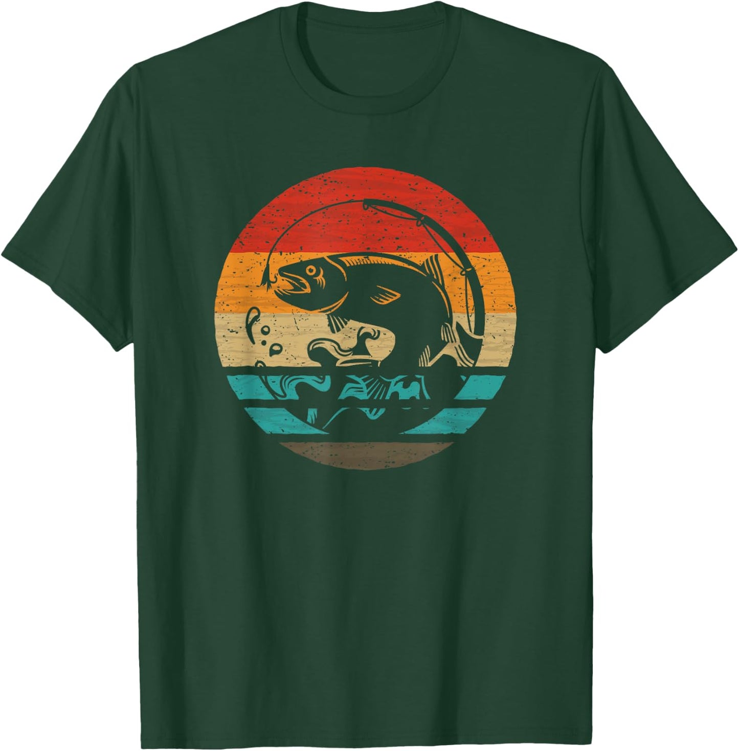 Fishing Retro Style Vintage T-Shirt - T-Shirt | Forest