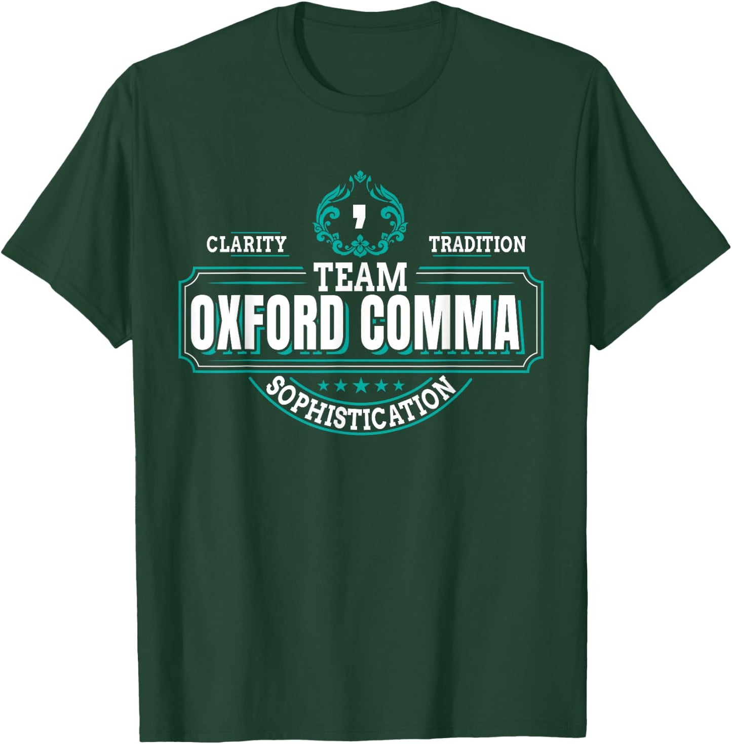 Funny Team Oxford Comma - Grammar Book Lovers Design T-Shirt - T-Shirt | Forest
