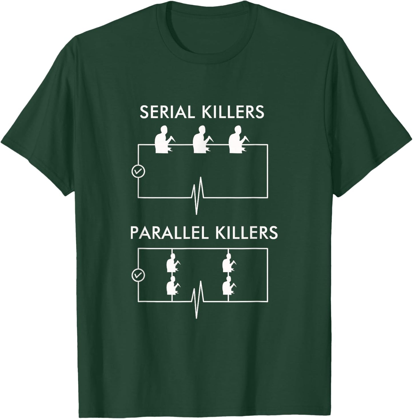 Serial Killers Parallel Killers - Electrician Funny T-Shirt - T-Shirt | Forest