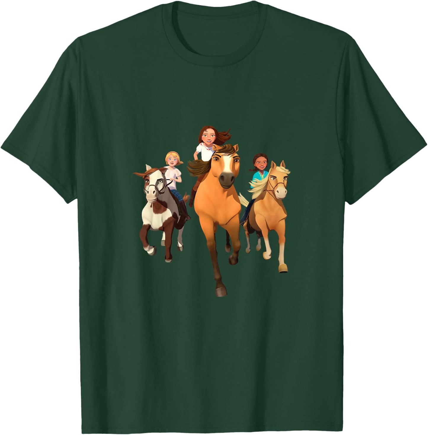 DreamWorks Spirit Riding Free - Horseback Riding Kids T-Shirt - T-Shirt | Forest
