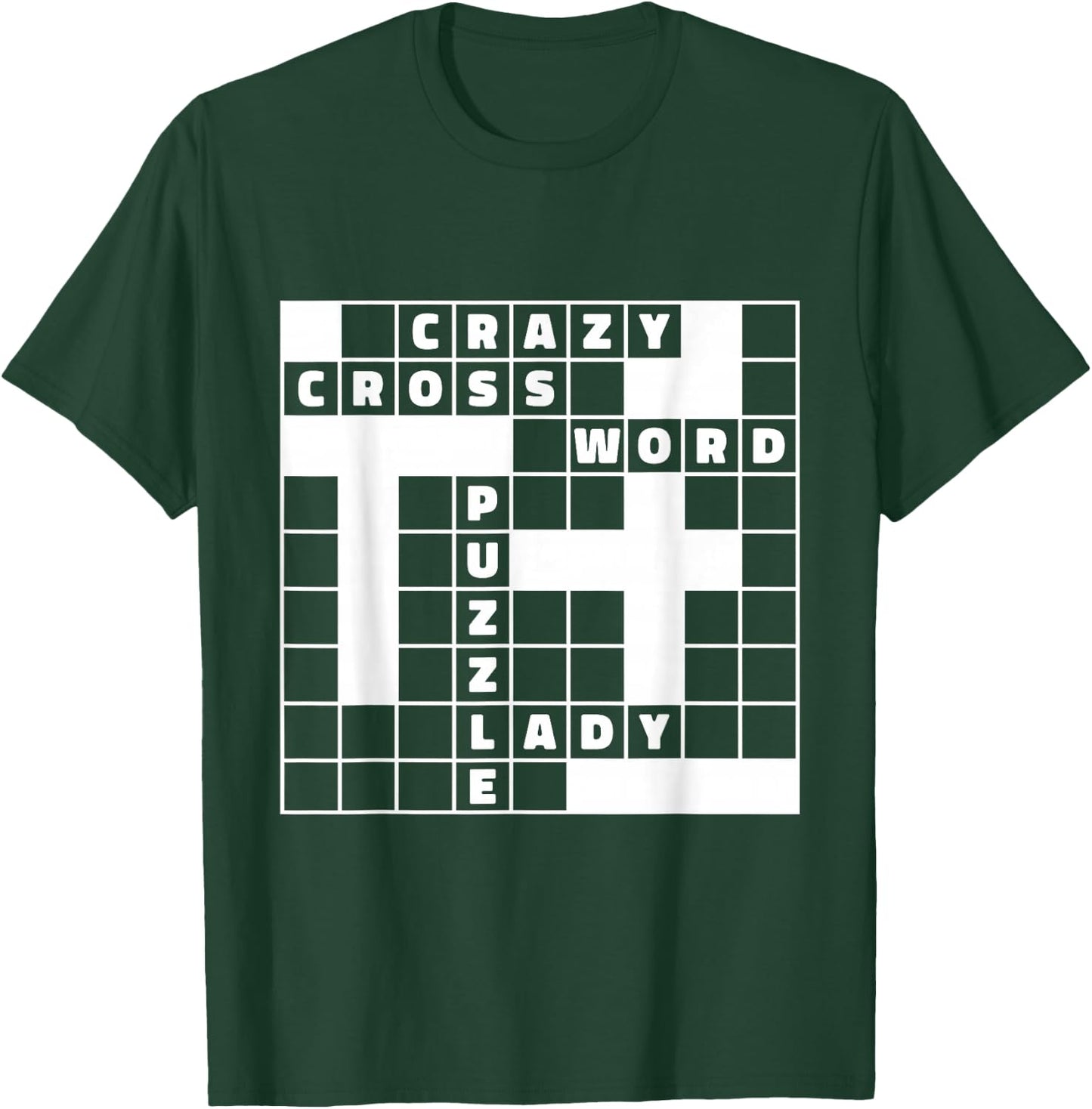 Crazy Crossword Puzzle Lady, Crossword Puzzles T-Shirt - T-Shirt | Forest