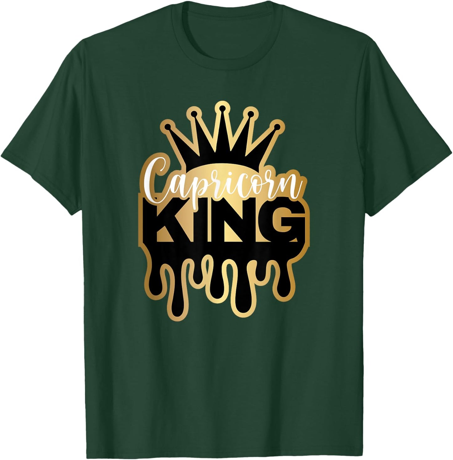 Dripping Capricorn King Zodiac T-Shirt - T-Shirt | Forest