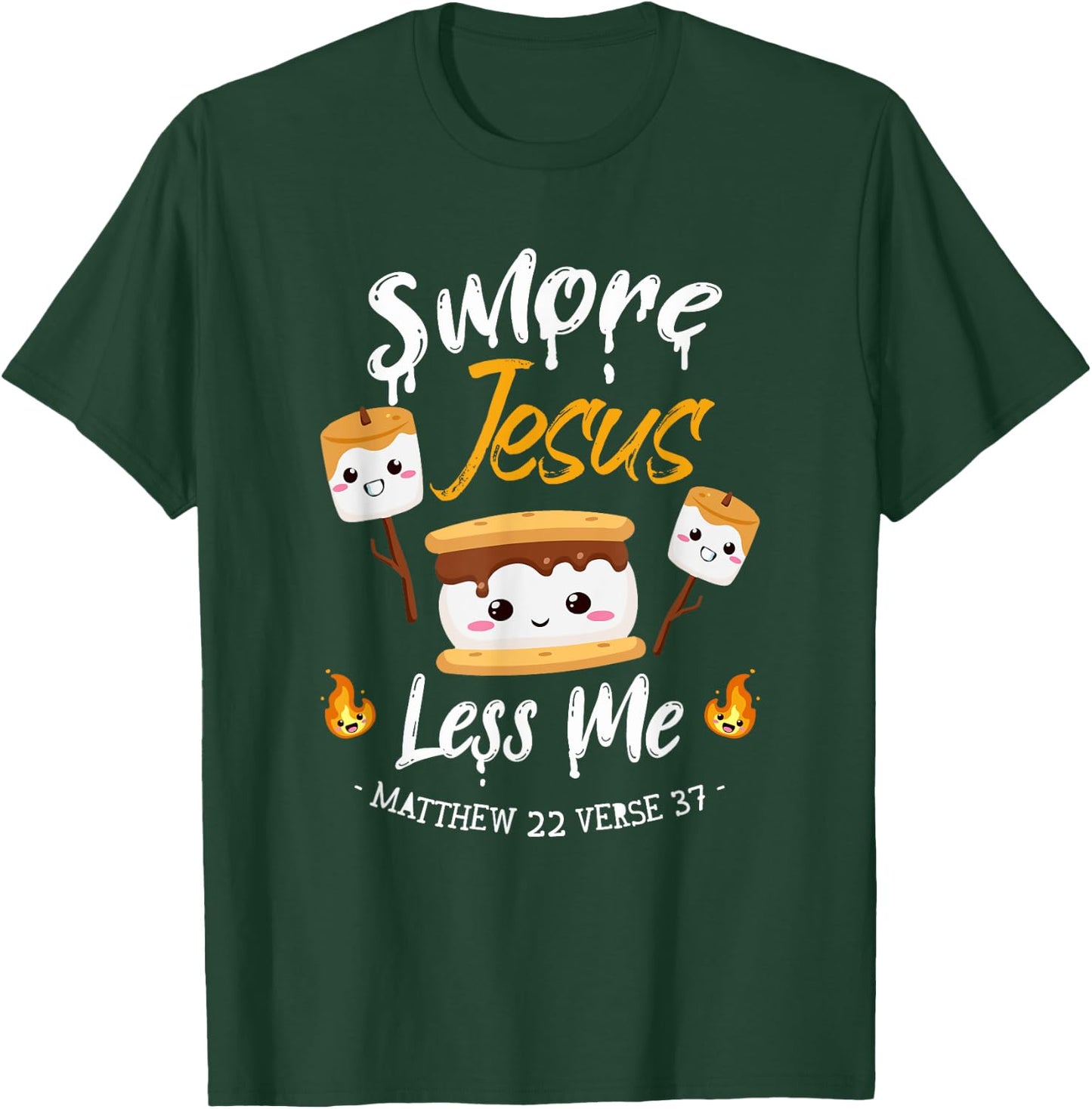 S'more And Jesus Less Me Christian Camping Camper Lover T-Shirt - T-Shirt | Forest
