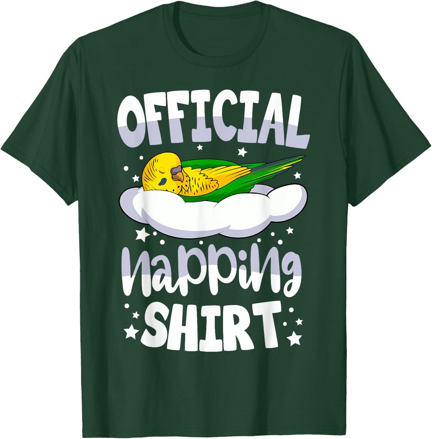 Budgie Pyjamas Budgerigar Lover Official Napping T-Shirt - T-Shirt | Forest
