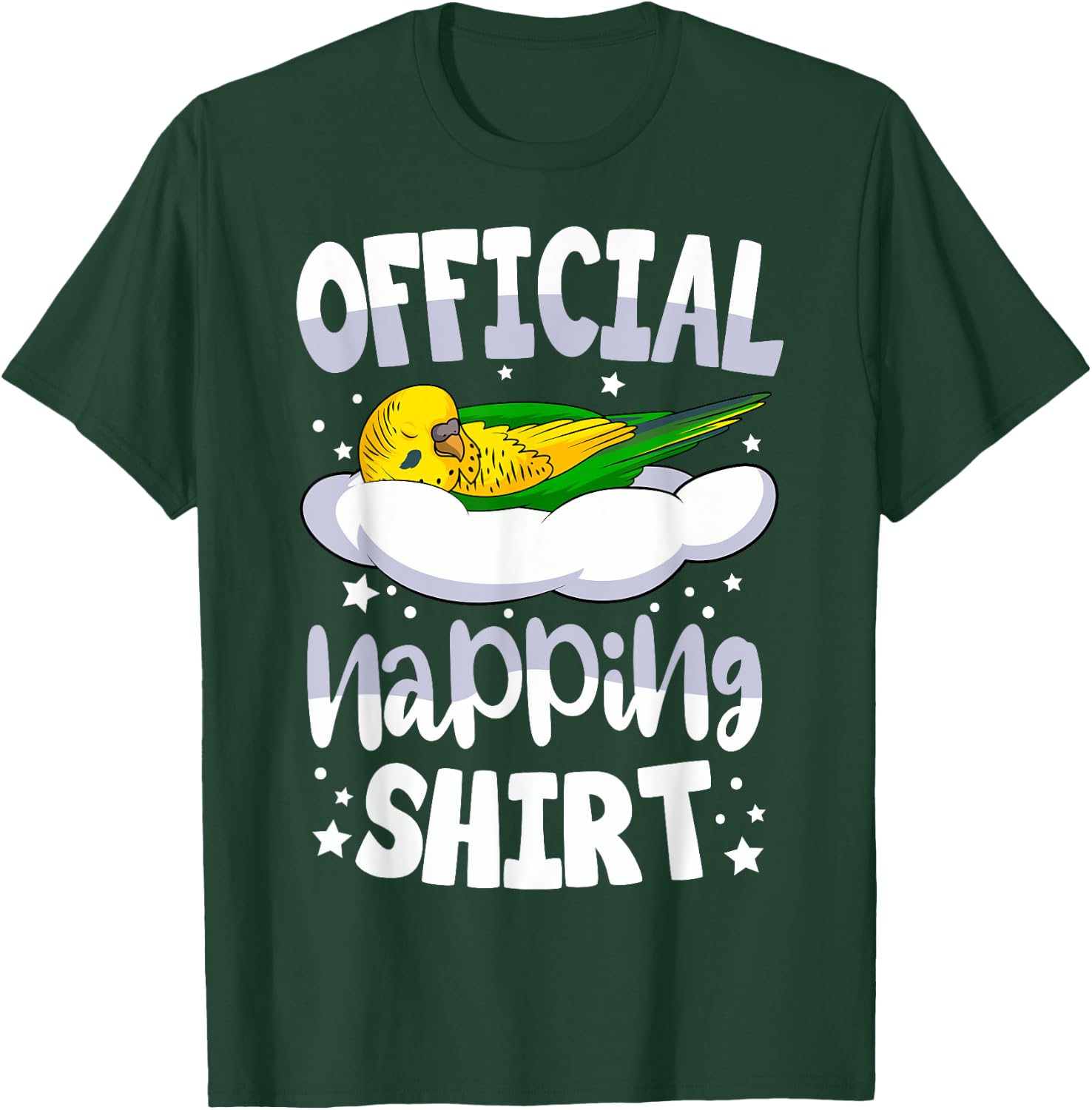 Budgie Pyjamas Budgerigar Lover Official Napping T-Shirt - T-Shirt | Forest