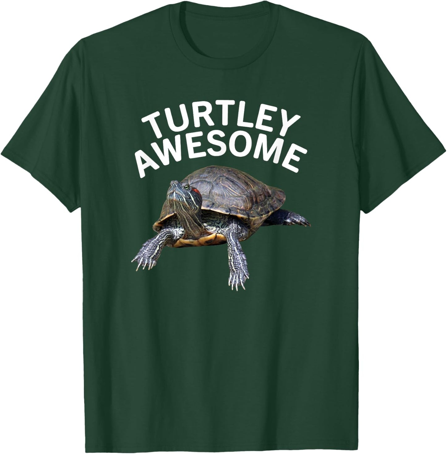 Turtley Awesome Red Ear Slider Turtle T-Shirt - T-Shirt | Forest
