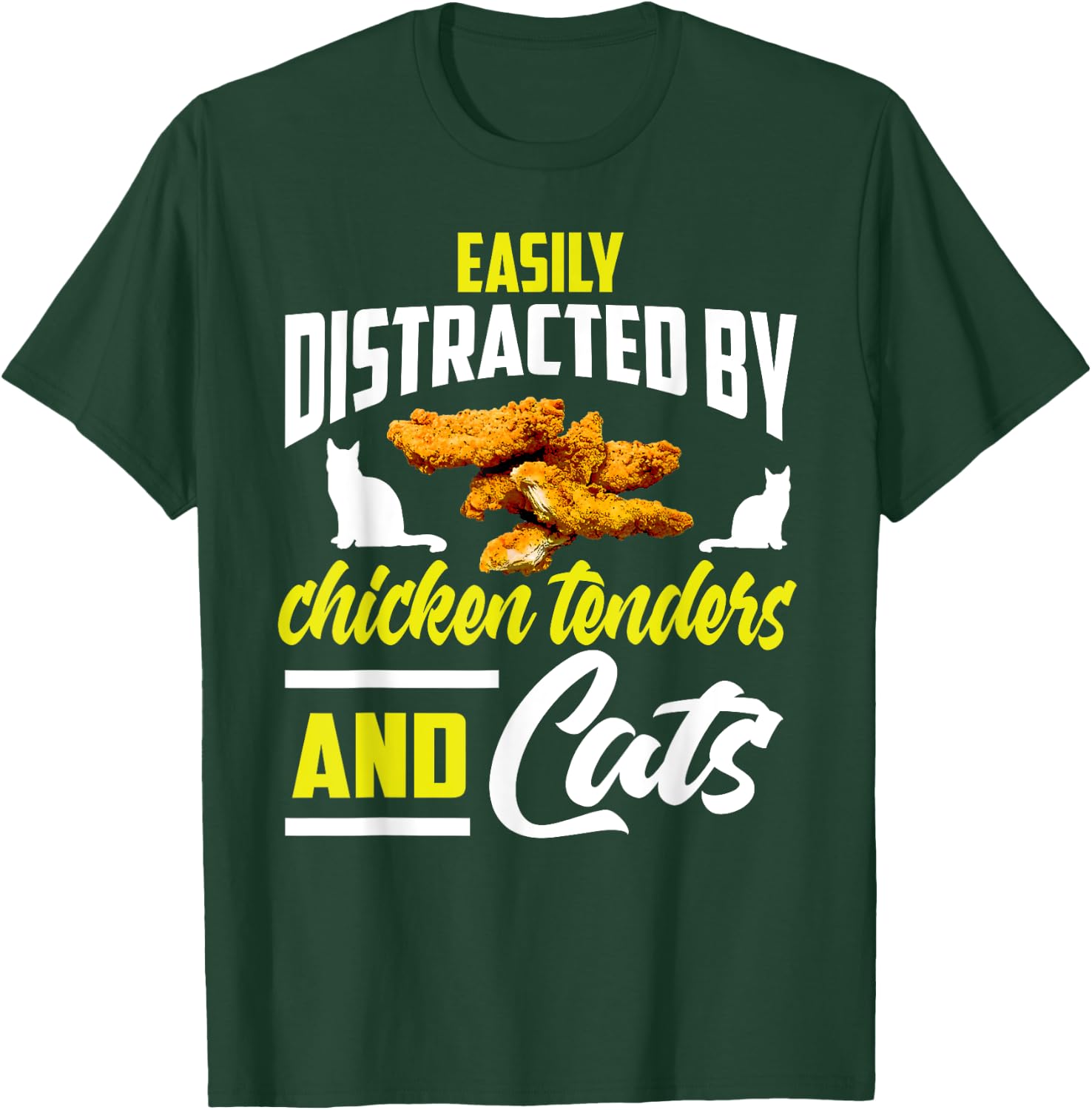 Chicken Tenders Shirt Funny Cat Lover Chicken Tenders Women Girls Kids T-Shirt - T-Shirt | Forest