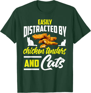 Chicken Tenders Shirt Funny Cat Lover Chicken Tenders Women Girls Kids T-Shirt - T-Shirt | Forest