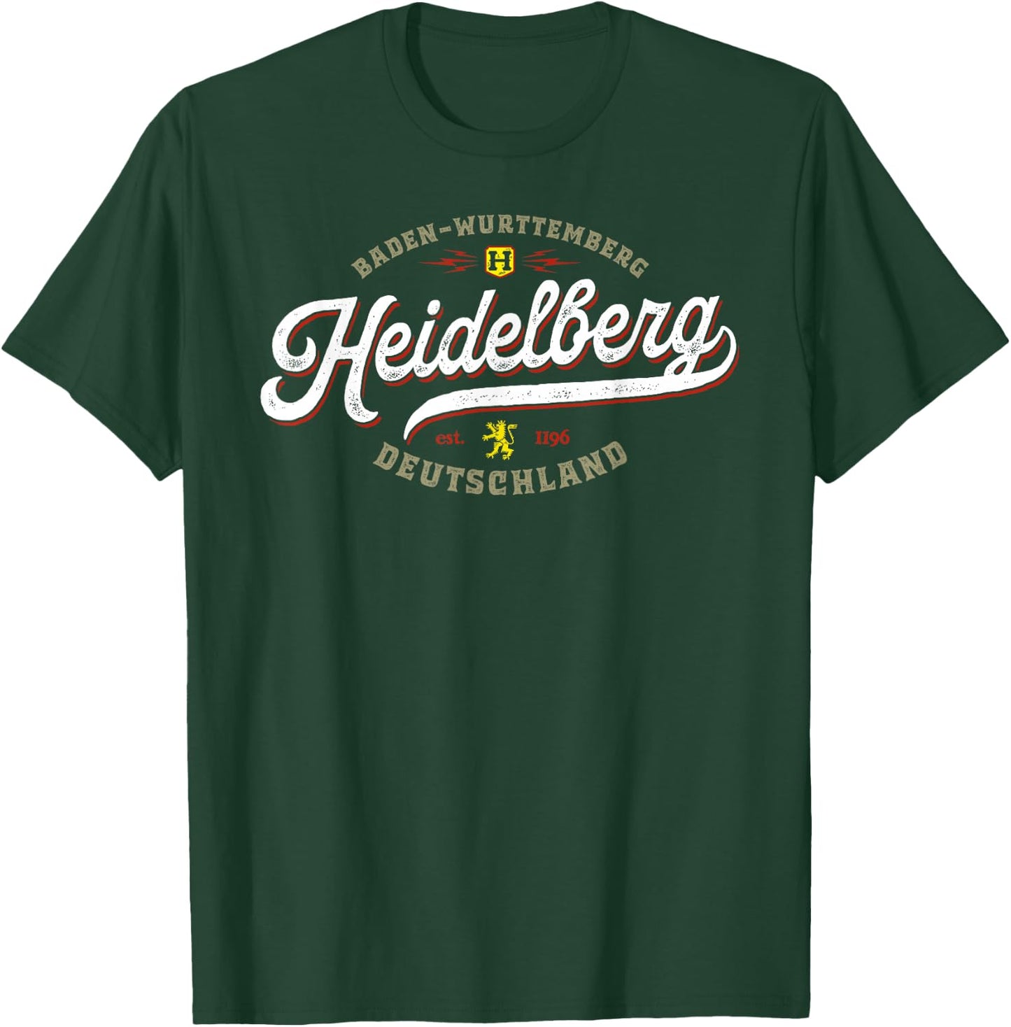 Heidelberg Germany - Vintage Souvenir Travel Heidelberg T-Shirt - T-Shirt | Forest