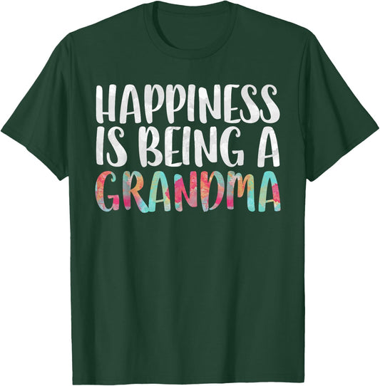 Happiness Is Being A Grandma Shirt Women Mothers Day T-Shirt - T-Shirt | Forest
