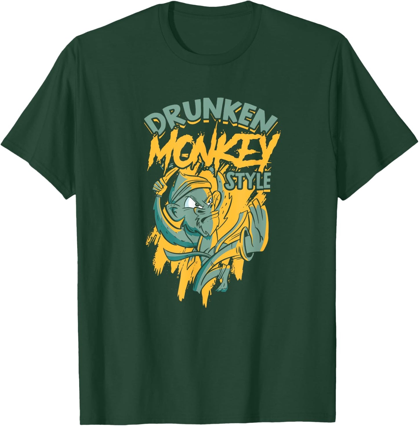 Drunken Monkey Style - Kung Fu Fighting and Sport Ninja T-Shirt - T-Shirt | Forest