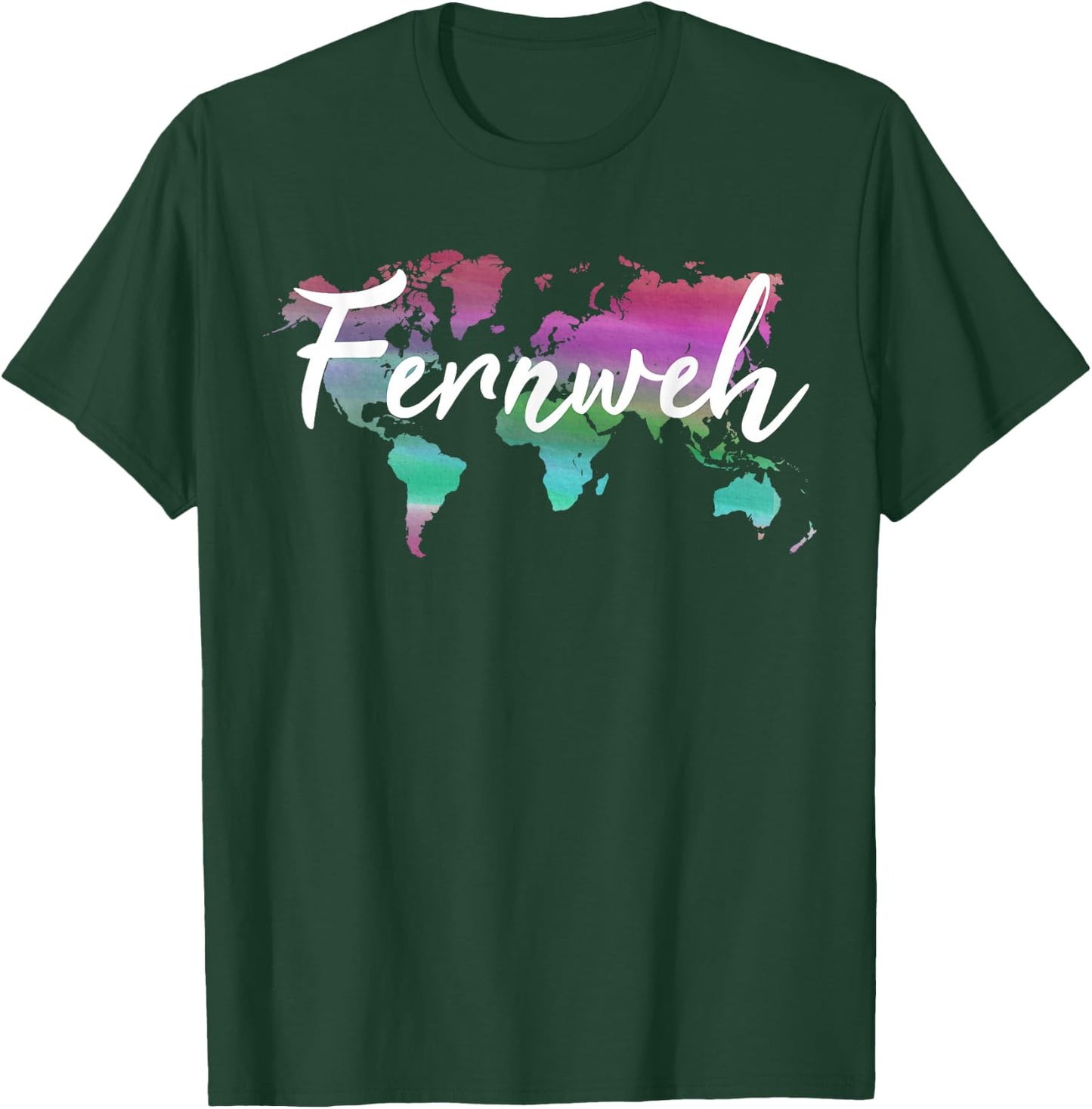 Fernweh World Map Backpacker Travel World Travel Traveler Travel T-Shirt - T-Shirt | Forest