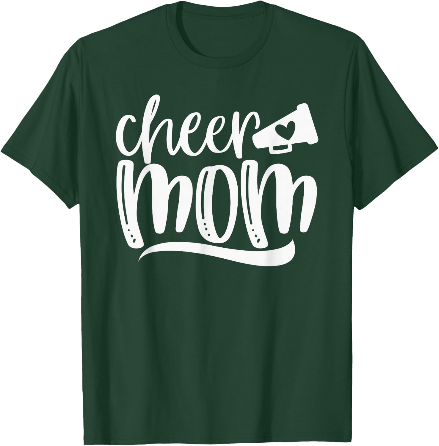 Cheer Mom Shirt, Megaphone with Heart Accent, Women T-Shirt - T-Shirt | Forest