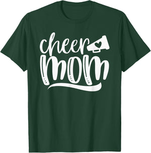 Cheer Mom Shirt, Megaphone with Heart Accent, Women T-Shirt - T-Shirt | Forest