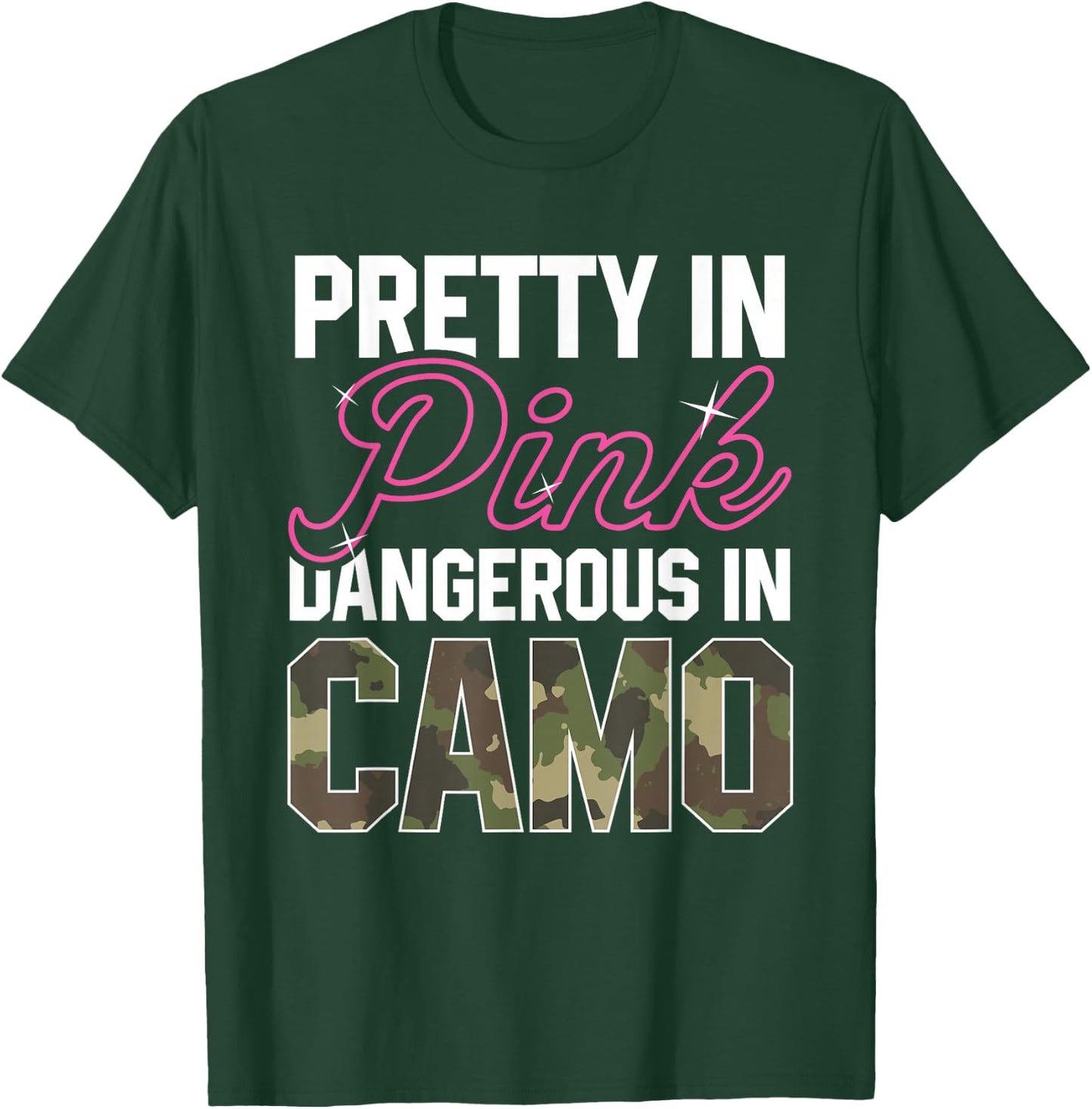 Funny Pink Camo Hunting Graphic Women Deer Buck Hunters T-Shirt - T-Shirt | Forest