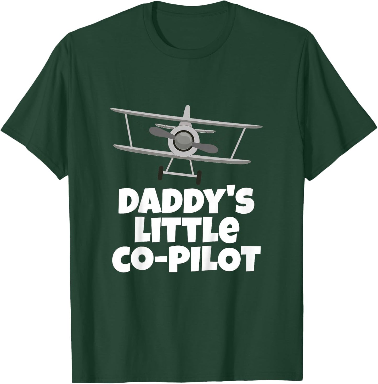 Daddy's Little Co-Pilot Kid's Airplane T-Shirt - T-Shirt | Forest