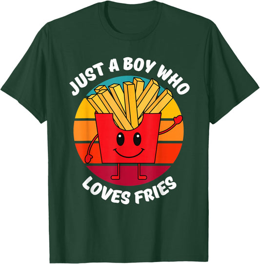 Just A Boy Who Loves French Fries Kids Toddler Baby 5T 4T 3T T-Shirt - T-Shirt | Forest