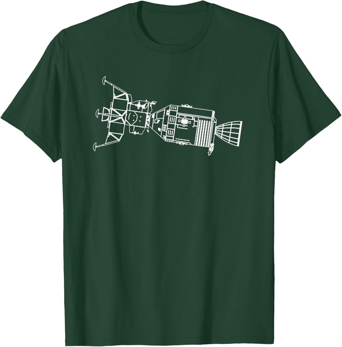 Apollo Command and Service Module and Lunar Lander Drawing T-Shirt - T-Shirt | Forest