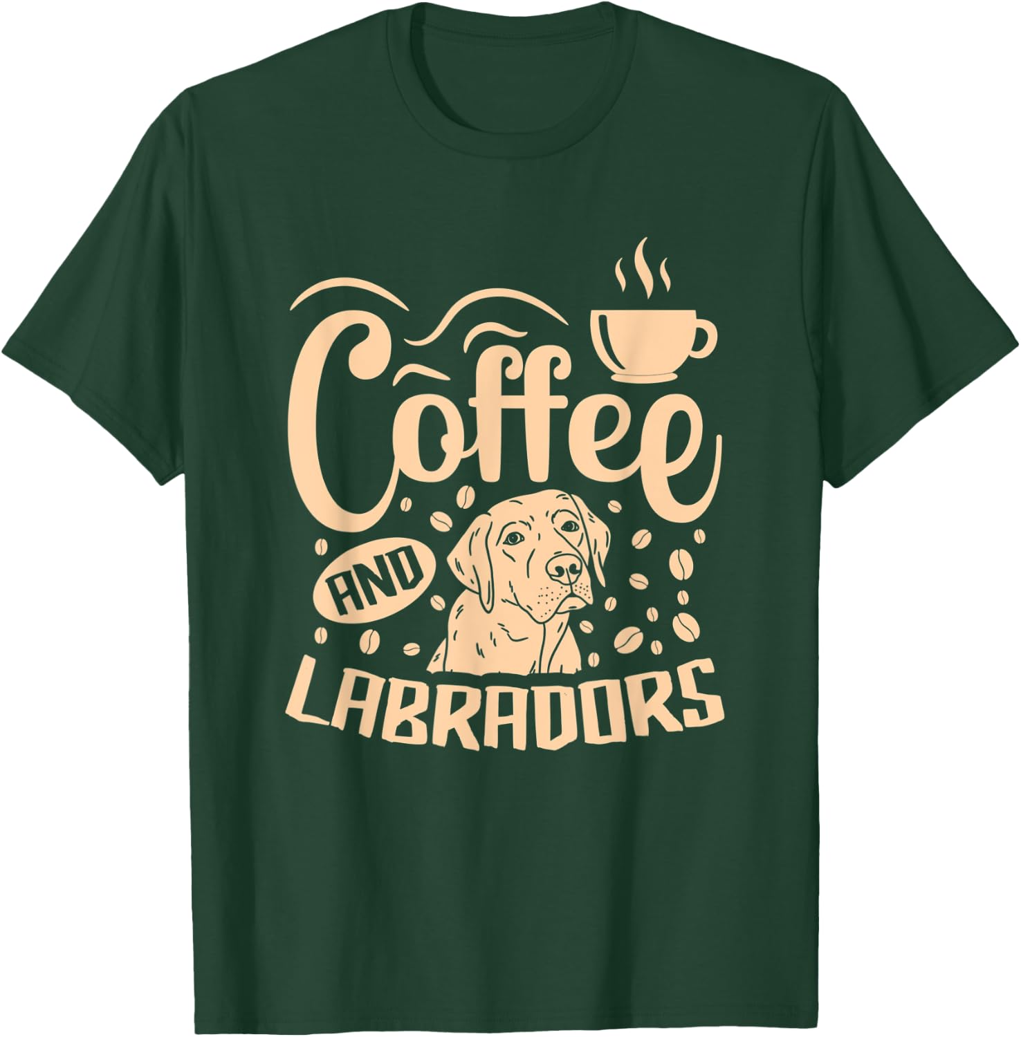 Labrador Dog Apparel Coffee Addict for Lab Owner Lovers T-Shirt - T-Shirt | Forest