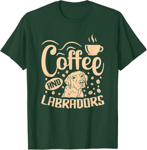 Labrador Dog Apparel Coffee Addict for Lab Owner Lovers T-Shirt - T-Shirt | Forest