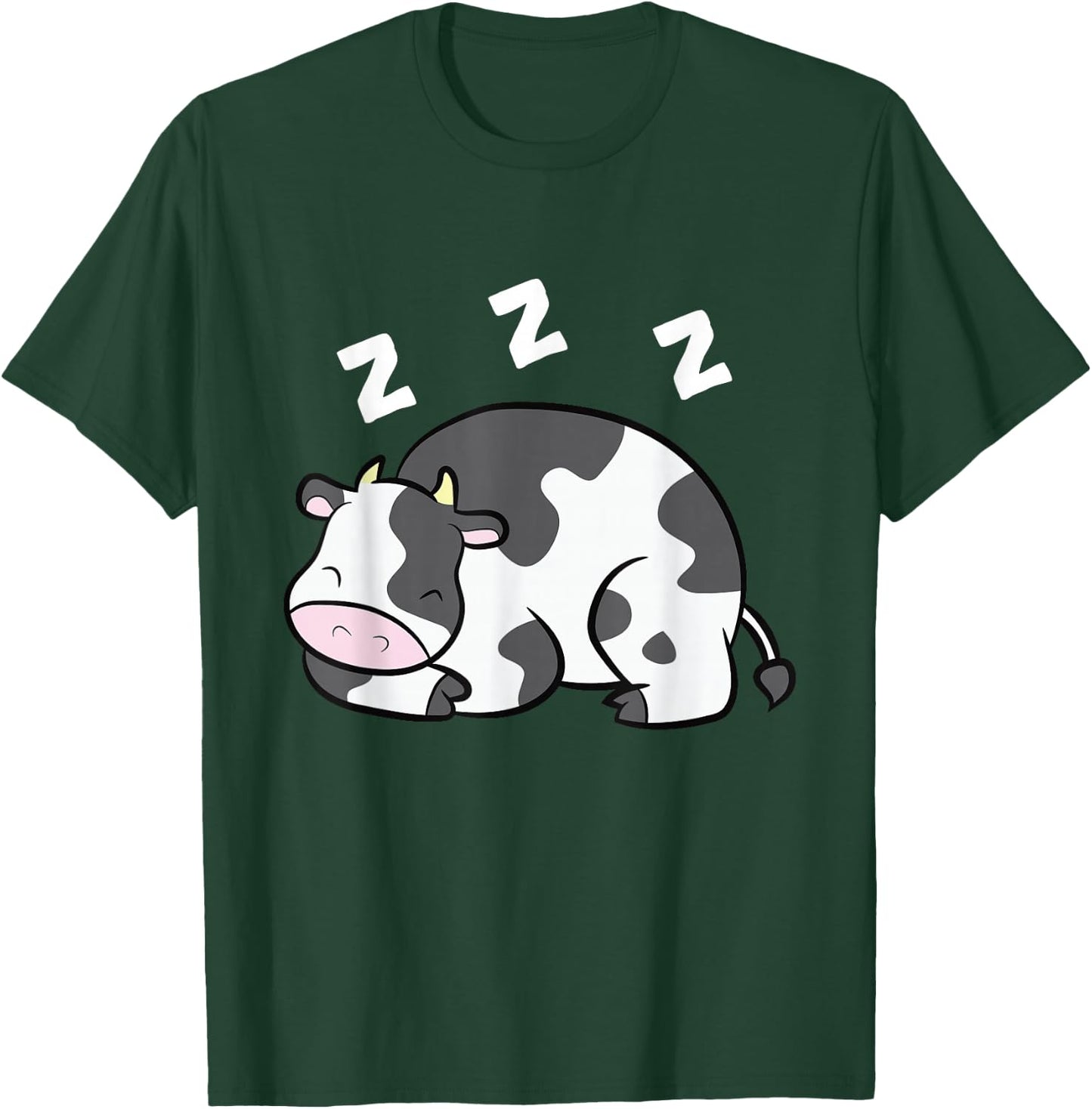 Cow Farm Animal Funny Cow Pajama Sleeping Cow T-Shirt - T-Shirt | Forest