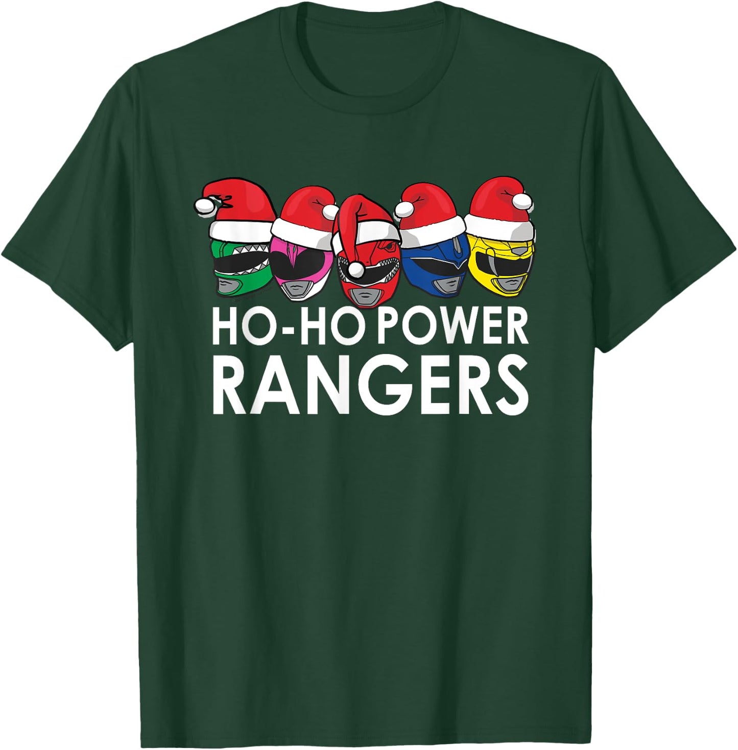 Power Rangers Christmas Hats Ho Ho T-Shirt - T-Shirt | Forest