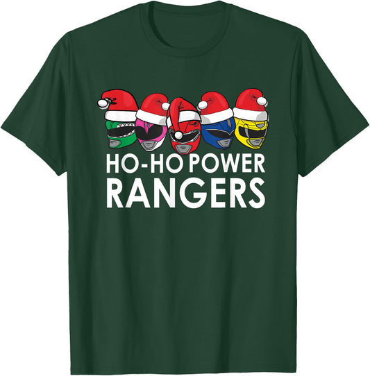 Power Rangers Christmas Hats Ho Ho T-Shirt - T-Shirt | Forest