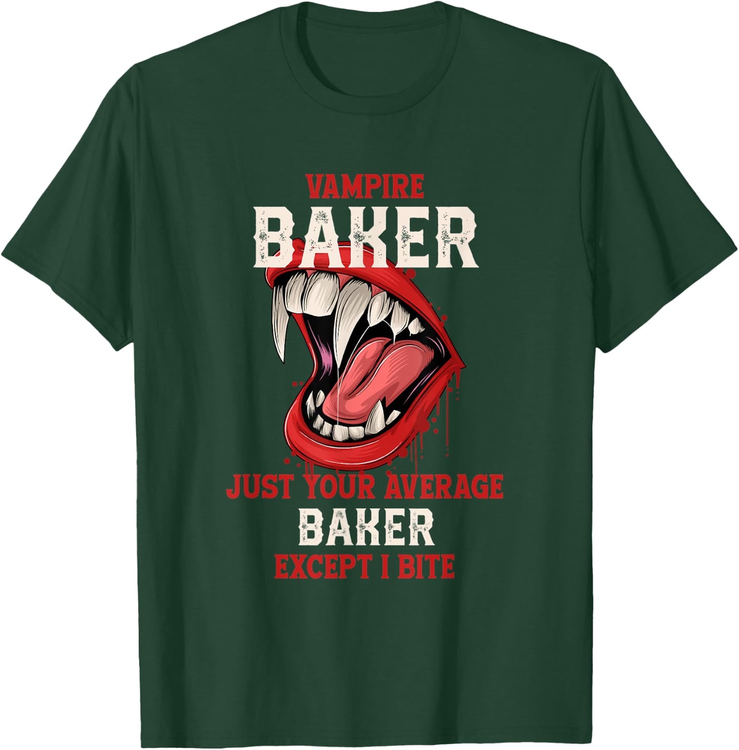 Vampire Baker Halloween Baking Scary Pastry Chef Work T-Shirt - T-Shirt | Forest
