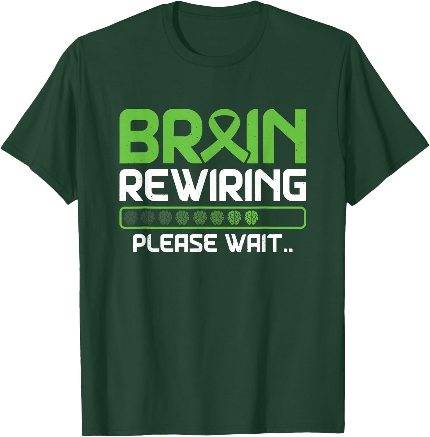 Brain Rewiring Traumatic Brain Injury Ribbon TBI Survivor T-Shirt - T-Shirt | Forest