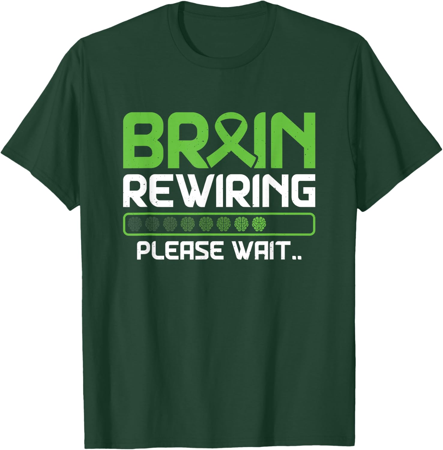 Brain Rewiring Traumatic Brain Injury Ribbon TBI Survivor T-Shirt - T-Shirt | Forest