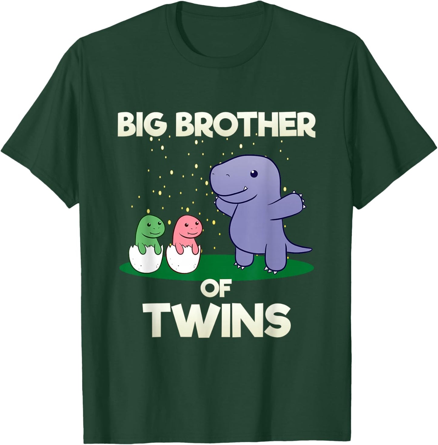 Big Brothersaurus Of Twins Dinosaur Newborns Brother T-Shirt - T-Shirt | Forest