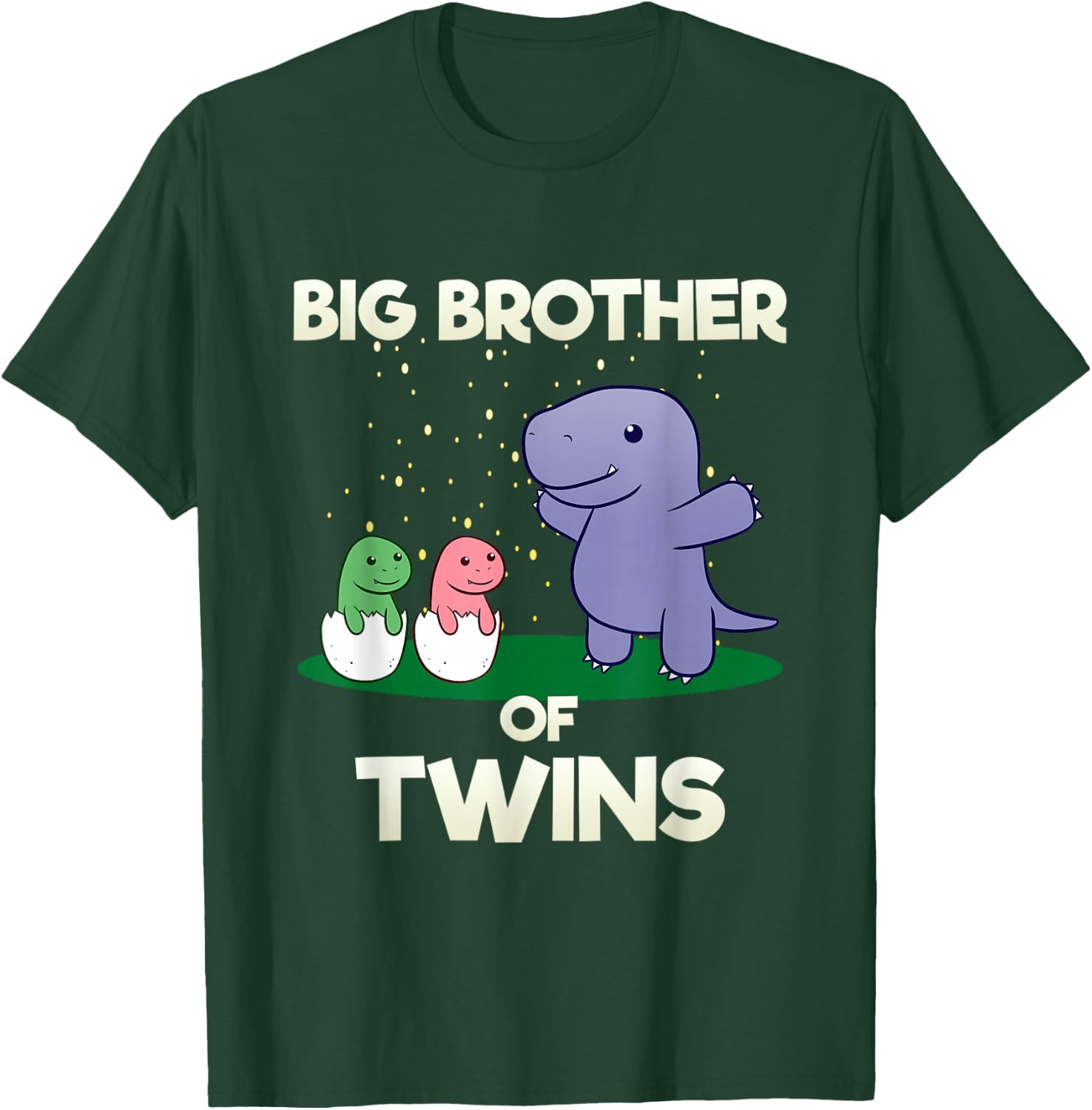 Big Brothersaurus Of Twins Dinosaur Newborns Brother T-Shirt - T-Shirt | Forest
