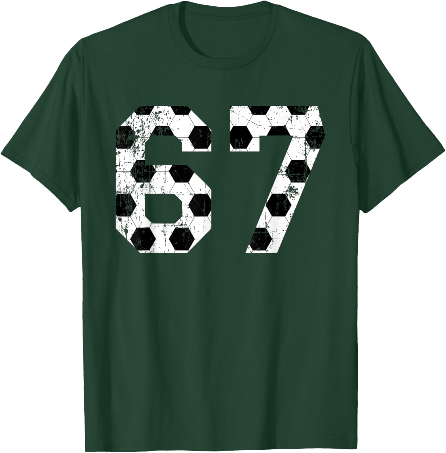 Vintage Soccer 67 Jersey Number T-Shirt - T-Shirt | Forest