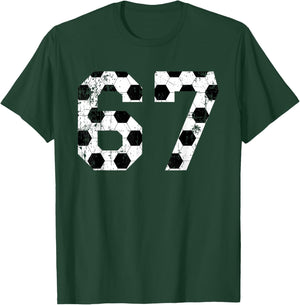 Vintage Soccer 67 Jersey Number T-Shirt - T-Shirt | Forest