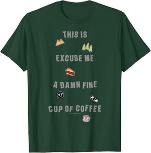 Twin Peaks A Fine Cup Of Coffee Sticker Text Graphic T-Shirt - T-Shirt | Forest