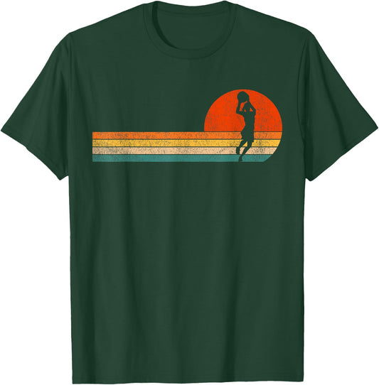 Basketball Girl Women Basketball Player Basketball Retro T-Shirt - T-Shirt | Forest