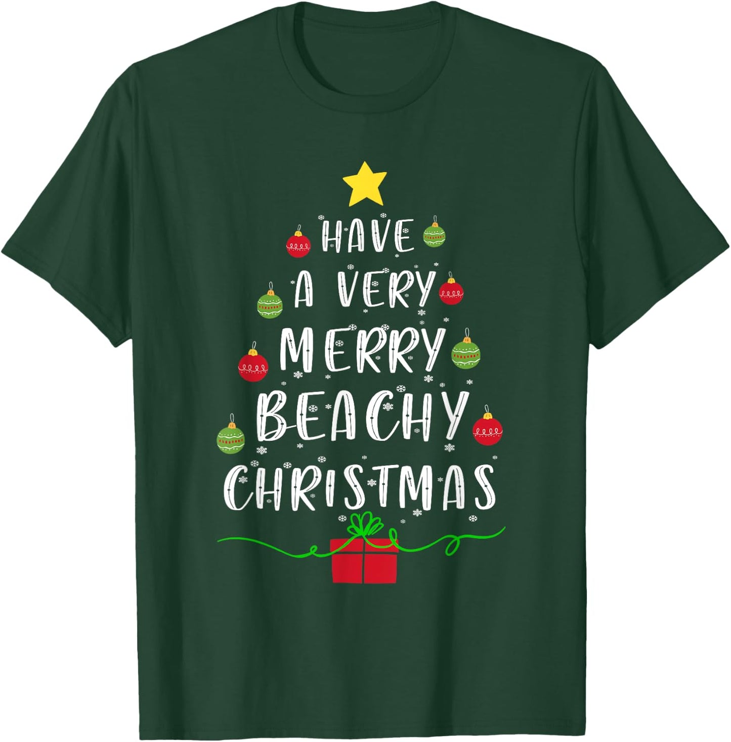 Have A Very Merry Beachy Christmas Tree Sweater Xmas Gifts Men Women T-Shirt - T-Shirt | Forest